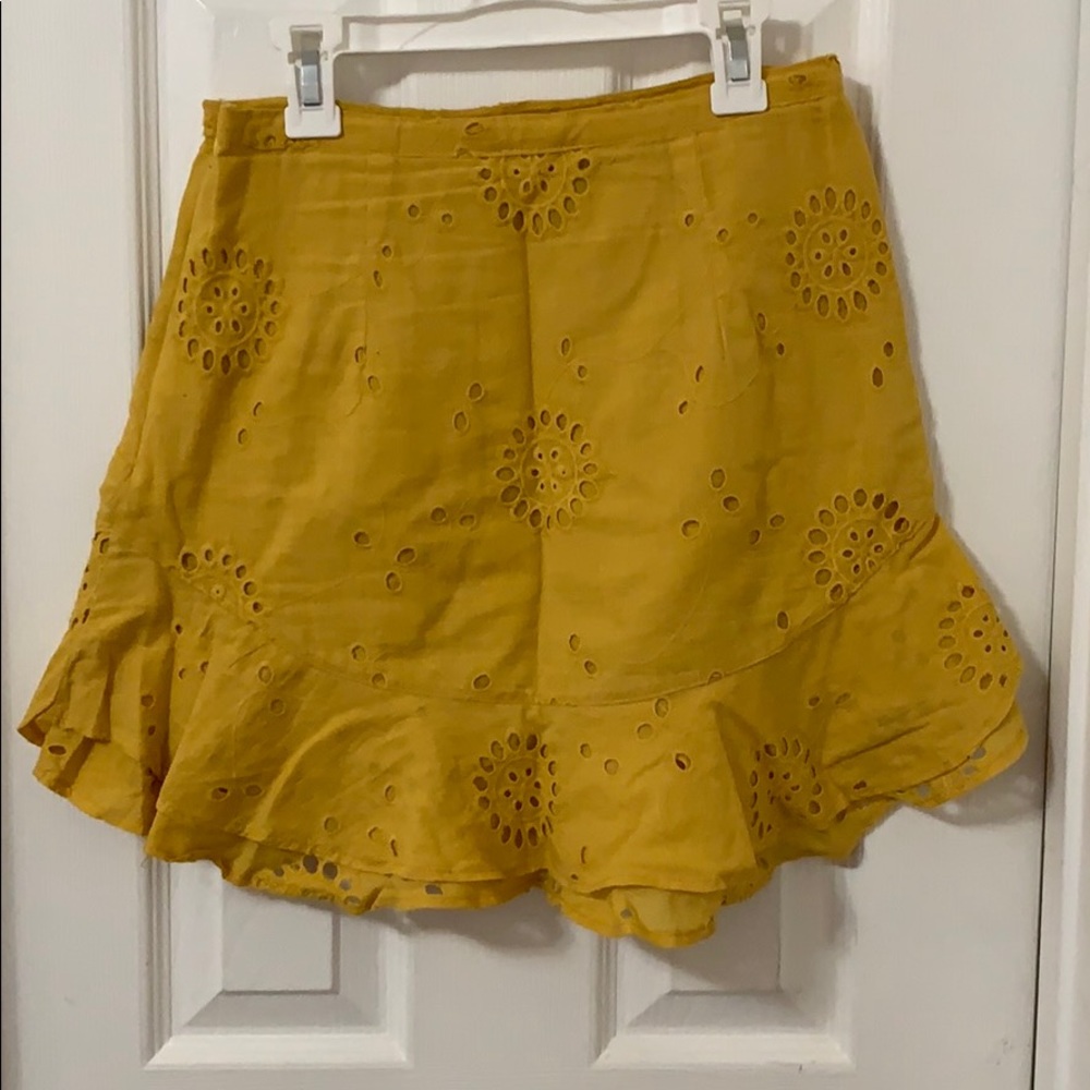 Cotton Candy LA Yellow Eyelet Skirt